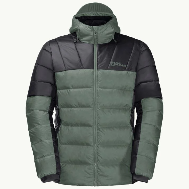 Jack Wolfskin Nebelhorn Down Hoody Mens in Hedge Green-6